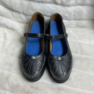 Doctor comfort  Paradise Marie Jane black leather shoes with trap closure SZ9W